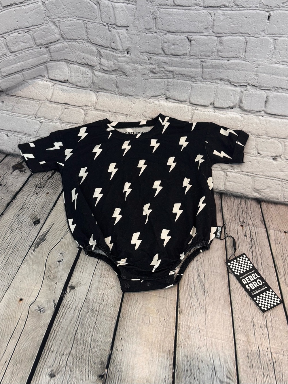 Rebel Bro Lightning Bolt Bamboo Bubble Romper